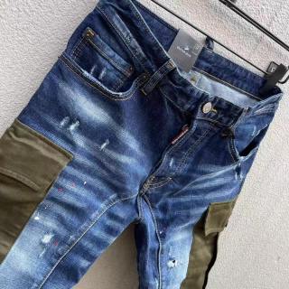 Spodnie Dsquared niebieskie slim fit
