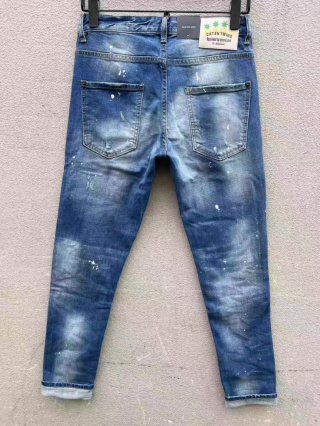 Spodnie niebieskie Dsquared z przetarciami