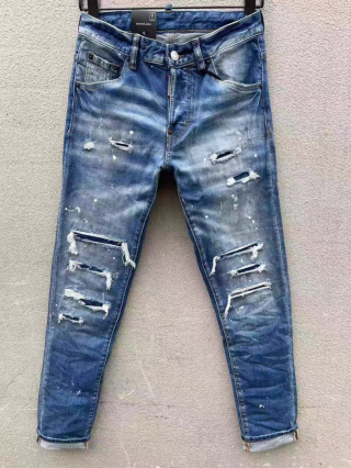 Spodnie niebieskie Dsquared z przetarciami
