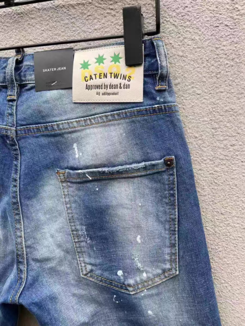 Spodnie niebieskie Dsquared z przetarciami