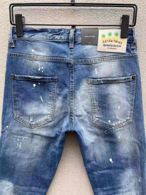 Spodnie niebieskie Dsquared z przetarciami