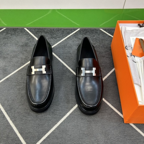 Mokasyny skórzne Hermes