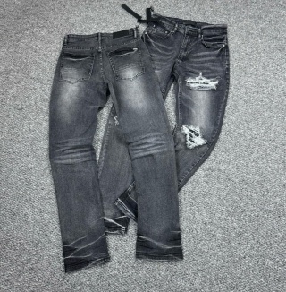 Spodnie Amiri Ciemno - Szare Slim fit