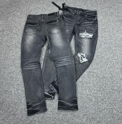 Spodnie Amiri Ciemno - Szare Slim fit