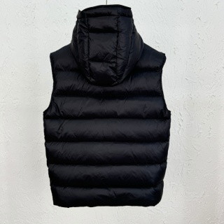 Męski/Unisex bezrękawnik puchowy, lekki, z kapturem, kamizelka Moncler