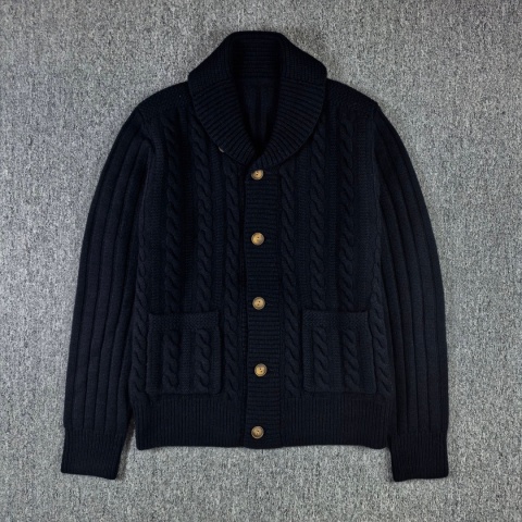 Sweter kardigan Ralph Lauren Deep Navy 100% wełna