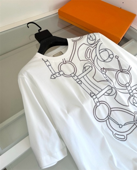 Koszulka Hermes 2026 Wiosna Pure Cotton Loose Fit