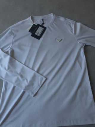 Koszulka t-shirt Prada Silky Cotton Long‑Sleeve long‑sleeve