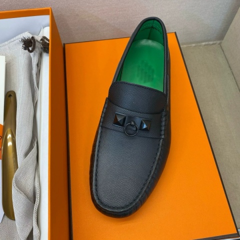 Mokasyny skórzne Loafersy Hermes