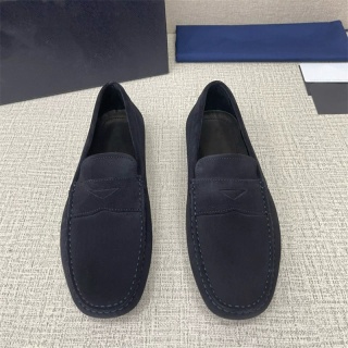 Buty granatowe mokasyny Loafersy Prada