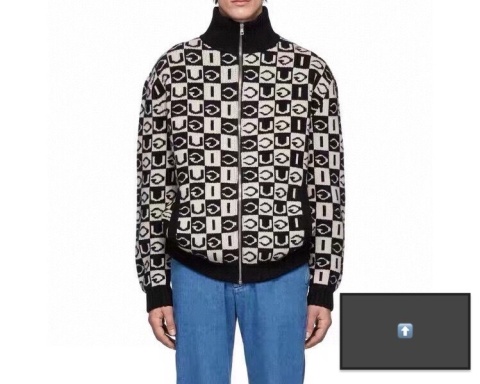 Sweter zapinany na zamek w szachownicy Gucci